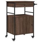Trolley bruin eiken | Tweedekansje | VOORDEEL, Huis en Inrichting, Ophalen of Verzenden, Nieuw