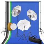 vidaXL Fotostudioset met lampen, paraplus, achtergrond en, Verzenden, Nieuw