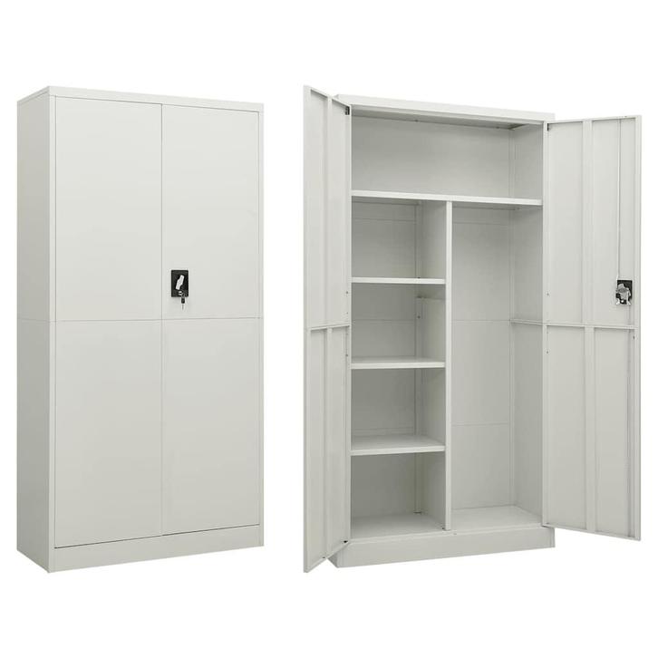 vidaXL Lockerkast 90x40x180 cm staal lichtgrijs, Huis en Inrichting, Kasten | Roldeurkasten en Archiefkasten, Nieuw, Verzenden