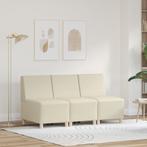 vidaXL Bankstoelen 3 pcs Crème 55 x 74 x 82 cm Kunstleer, Huis en Inrichting, Banken | Bankstellen, Verzenden, Nieuw, Leer, Minder dan 150 cm