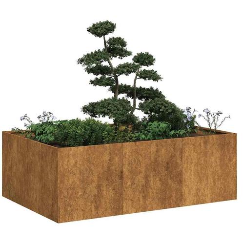 vidaXL Plantenbak roestig 120x80x40 cm weervast staal, Tuin en Terras, Bloembakken en Plantenbakken, Nieuw, Metaal, Verzenden