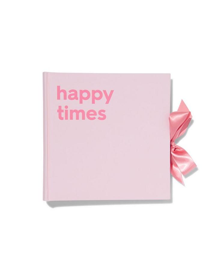 HEMA Fotoboek met strik 24x24.5 linnen roze, Computers en Software, Overige Computers en Software, Nieuw, Verzenden