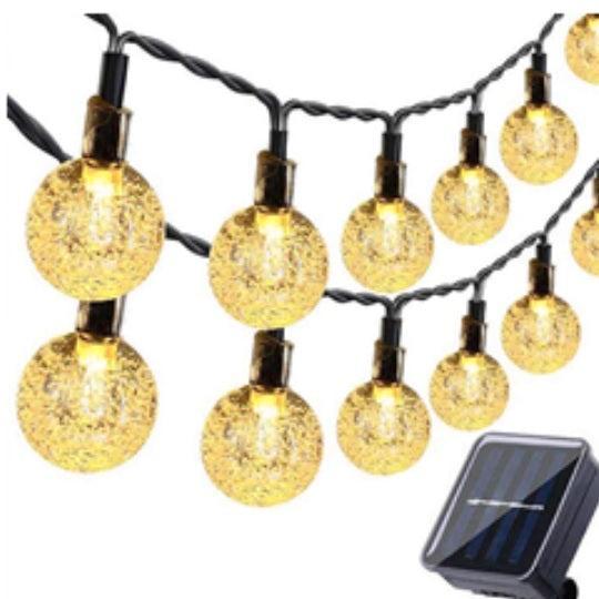 Solar sfeer lichtslinger - prikkabel bubble | 8 Meter, Tuin en Terras, Buitenverlichting, Zonne-energie, 50 tot 250 watt, Nieuw