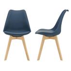 Eetkamerstoelen Fläten set van 2 stuks kunstleer blauw en na, Huis en Inrichting, Stoelen, Verzenden, Nieuw