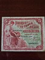 Belgisch-Congo. - 5 francs 1942 - Pick 13 (Zonder