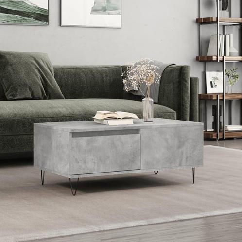 vidaXL Salontafel 90x50x36,5 cm bewerkt hout betongrijs, Huis en Inrichting, Tafels | Salontafels, 50 tot 100 cm, Nieuw, Overige houtsoorten