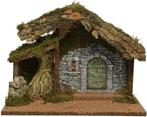 Kerststal MDF met schors en mos 32x17x27 cm per stuk, Ophalen of Verzenden, Nieuw
