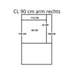 Leren elementenbank Flow - cl 90 arm rechts, Nieuw, Leer, Ophalen of Verzenden, Rechte bank