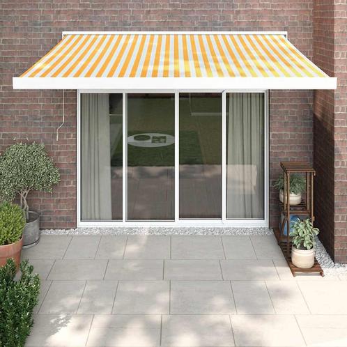 vidaXL Luifel uittrekbaar 3,5x2,5 m stof en aluminium geel, Tuin en Terras, Zonneschermen, Nieuw, Verzenden