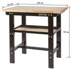 Werkbank 100 cm met hardhouten blad - zwart, Doe-het-zelf en Verbouw, Werkbanken, Ophalen of Verzenden, Nieuw