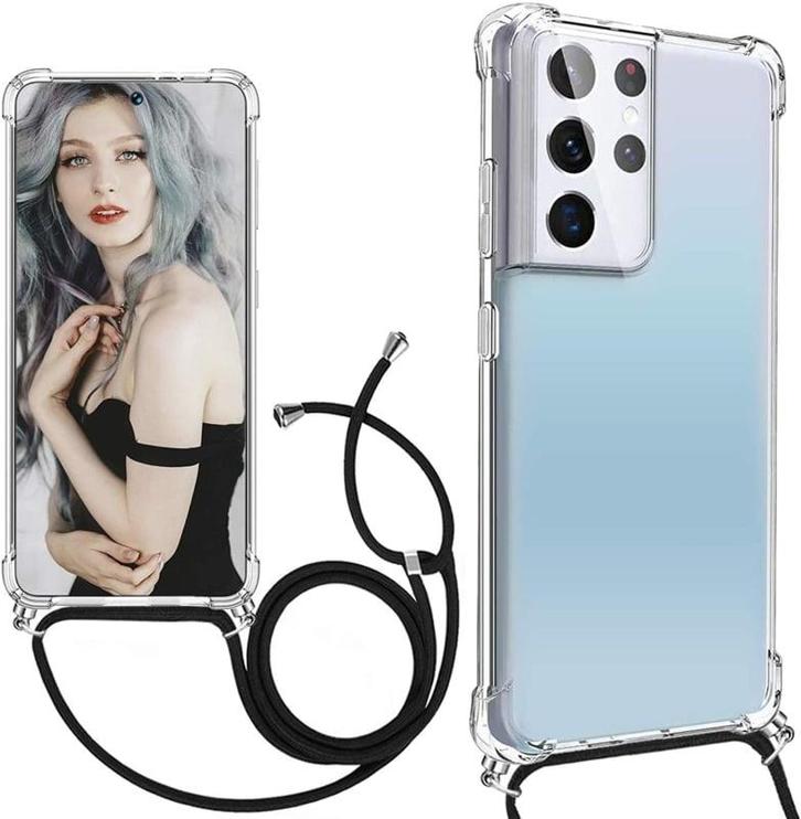 Galaxy S22 Ultra Crossbody Transparant TPU Hoesje met Koord, Telecommunicatie, Mobiele telefoons | Hoesjes en Frontjes | Samsung