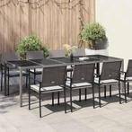 vidaXL Tuinstafel Grijs 250 x 100 x 75 cm poly rattan, Tuin en Terras, Verzenden, Nieuw