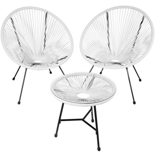 Set van 2 stoelen Santana met tafel - wit, Tuin en Terras, Tuinsets en Loungesets, Verzenden