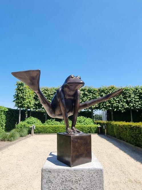 Beeldje - Jumping frog - NO RP - Brons, Antiek en Kunst, Curiosa en Brocante