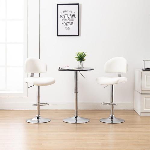 vidaXL Barstoelen 2 st kunstleer wit, Huis en Inrichting, Barkrukken, Nieuw, Verzenden