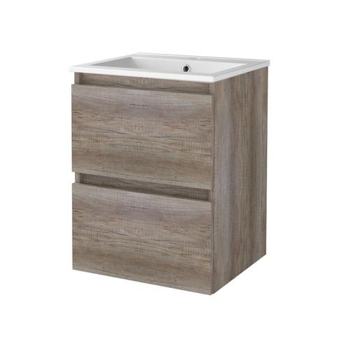 Badmeubelset BWS Salt 50x46cm Greeploos 2 Lades Met Wastafel, Doe-het-zelf en Verbouw, Sanitair, Bad, Nieuw, Chroom, Ophalen of Verzenden