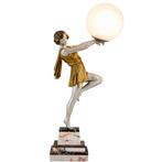 Emile Carlier - Lamp - met gieterijstempel - Glas, Marmer -, Antiek en Kunst