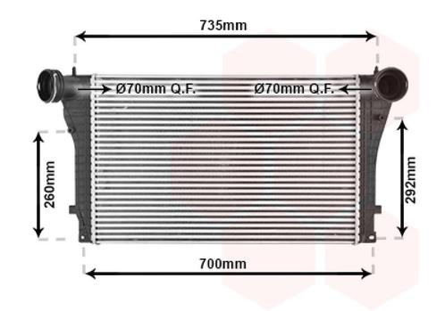 INTERCOOLER VOOR VW BORA 1998-2005 1J0145803H, Auto-onderdelen, Airco en Verwarming, Nieuw, Ophalen of Verzenden