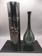 Vaas - Hout, Koper - Japan - Lakwerk & bronzen vaas (Zonder, Antiek en Kunst