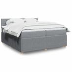 vidaXL Boxspring met matras stof lichtgrijs 200x200 cm, Huis en Inrichting, Slaapkamer | Bedden, Verzenden, Overige maten, 200 cm