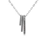 Halsketting - 18 karaat Witgoud - 0.10ct. tw. Diamant, Sieraden, Tassen en Uiterlijk, Kettingen, Nieuw