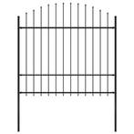 vidaXL Tuinhek met speren bovenkant (1,5-1,75)x1,7 m staal, Tuin en Terras, Schuttingen, Verzenden, Nieuw, IJzer, Minder dan 1 meter
