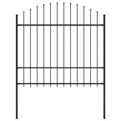 vidaXL Tuinhek met speren bovenkant (1,5-1,75)x1,7 m staal, Tuin en Terras, Schuttingen, Nieuw, IJzer, Minder dan 1 meter, Verzenden
