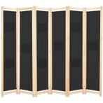 vidaXL Kamerscherm met 6 panelen 240x170x4 cm stof zwart, Huis en Inrichting, Woonaccessoires | Kamerschermen, Verzenden, Nieuw