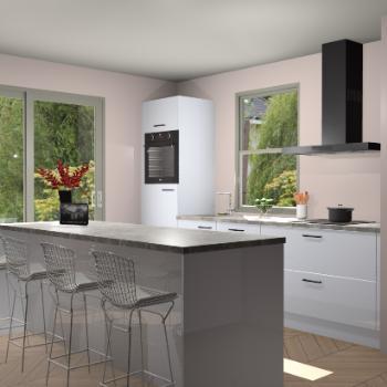 Sneeuwwitte hoogglans keuken Toulouse 52565, Huis en Inrichting, Keuken | Complete keukens, Verzenden