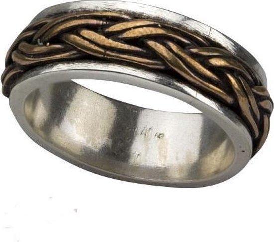 Keltische knoop 925 zilveren ring met brons maat 59, Sieraden, Tassen en Uiterlijk, Ringen, Verzenden