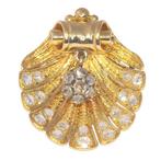 Broche - 18 karaat Geel goud - Diamant - Antiek Victoriaans