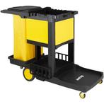 Schoonmaakwagen | Kunststof | Zwart/Geel | Afsluitbare Kast, Verzenden, Nieuw in verpakking