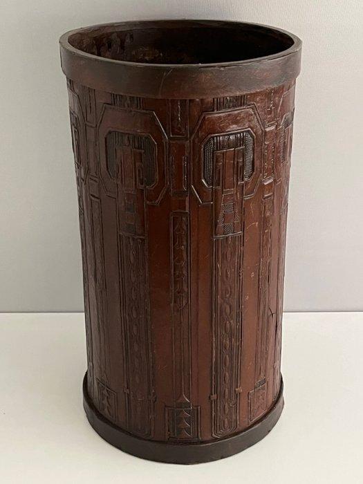 Container - Hout, Leder, Papier-Maché - Gedecoreerd, Antiek en Kunst, Kunst | Designobjecten