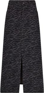 -10% CoCouture  CoCouture Zebracc denim slit skirt black, Verzenden, Nieuw, Zwart