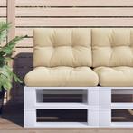 vidaXL Palletkussens 2 st stof beige, Huis en Inrichting, Woonaccessoires | Kussens, Verzenden, Nieuw, Beige