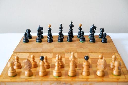 Schaakspel - Vintage Coffeehouse Chess Set [60s] - Hout, Antiek en Kunst, Curiosa en Brocante