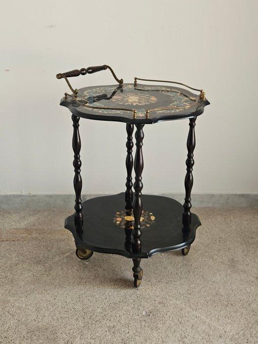 Serveerwagen - Hout, Messing - Inlegwerk, Antiek en Kunst, Curiosa en Brocante