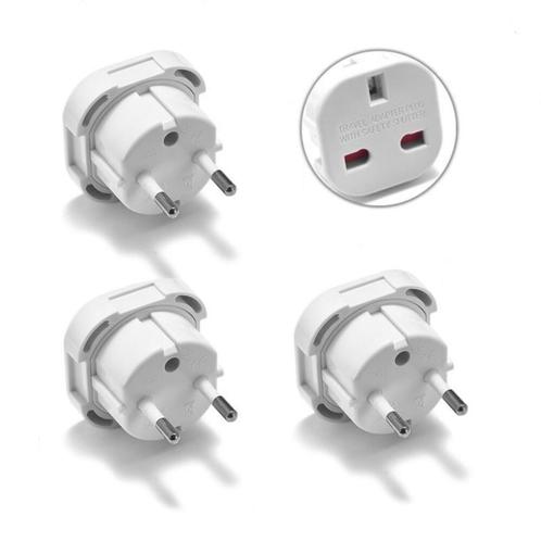 Reisstekker Type G naar Type F - Wereldstekker Engeland,, Doe-het-zelf en Verbouw, Elektra en Kabels, Nieuw, Verzenden