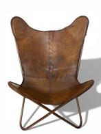 Fauteuil - Vlinderstoel - Leder, Metaal - Vlinderstoel -
