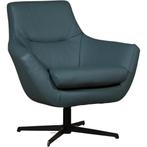 Leren draaifauteuil Wing - Toledo Whale (blauw/grijs), Huis en Inrichting, Fauteuils, Nieuw, Ophalen of Verzenden, 75 tot 100 cm