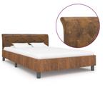 vidaXL Bedframe kunstsuède bruin 120x200 cm, Huis en Inrichting, Slaapkamer | Bedden, Overige materialen, Bruin, Verzenden, Nieuw