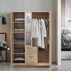 [en.casa] Kledingkast Bodolz 176x120x52 cm met 3 lades Sonom, Huis en Inrichting, Kasten | Kledingkasten, Verzenden, Nieuw