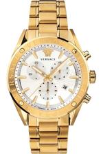 Versace VEHB00719 V-Chrono heren horloge goud 44 mm, Overige merken, Staal, Verzenden, Polshorloge