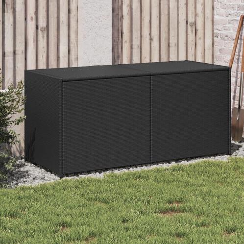 vidaXL Tuinbox 283 L poly rattan zwart, Tuin en Terras, Overige Tuin en Terras, Nieuw, Verzenden