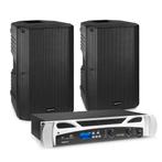Vonyx set met 2x passieve speakers en versterker - 1000W - 1, Audio, Tv en Foto, Luidsprekers, Nieuw, Verzenden