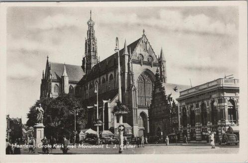 HAARLEM - Grote Kerk met Monument L. J. Coster, Verzamelen, Ansichtkaarten | Nederland, Verzenden