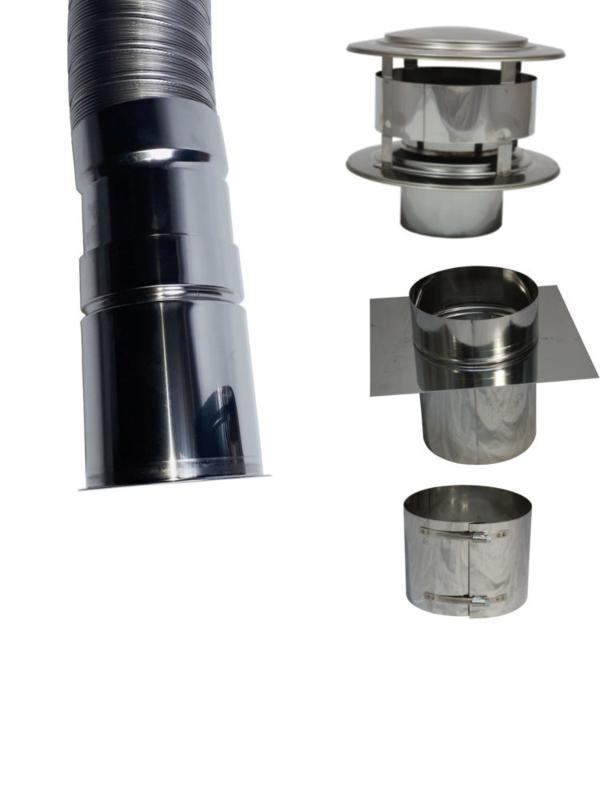 Compleet flexibel rookkanaal 80 mm plus, Huis en Inrichting, Haarden, Ophalen