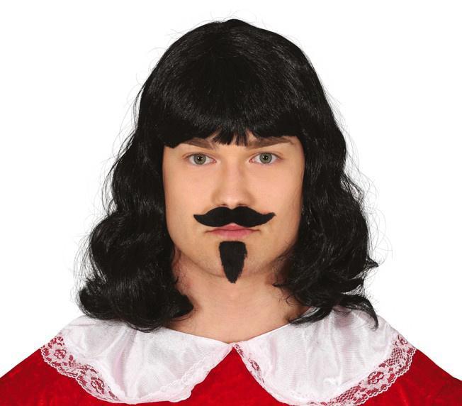 Musketier Pruik Snor En Sik, Hobby en Vrije tijd, Feestartikelen, Nieuw, Verzenden