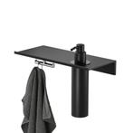 Planchet met zeepdispenser en handdoekhaak Geesa Leev 28 cm, Ophalen of Verzenden, Nieuw, Chroom, Bad