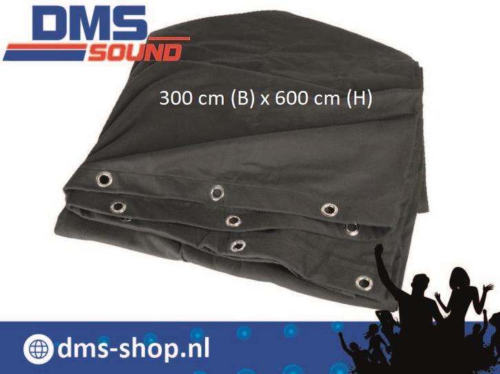 Backdrop zwart 300 cm × 600 cm met ringen ca. 300g/m2, Muziek en Instrumenten, Licht en Laser, Licht, Nieuw, Kleur, Ophalen of Verzenden